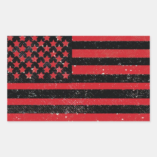 Amerikanische Flagge Rechteckiger Aufkleber (Vorderseite)