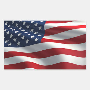 Amerikanische Flagge Rechteckiger Aufkleber