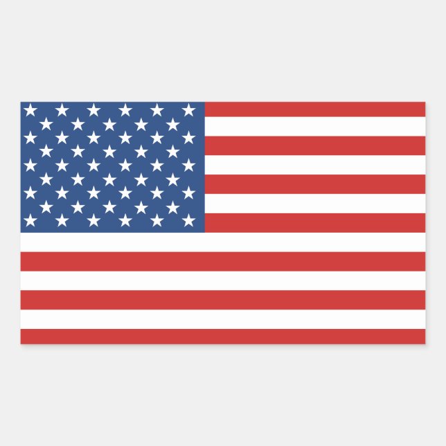 Amerikanische Flagge Rechteckiger Aufkleber (Vorderseite)