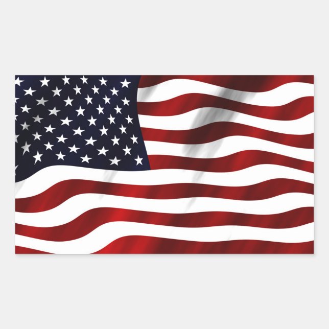 Amerikanische Flagge Rechteckiger Aufkleber (Vorderseite)