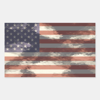 Amerikanische Flagge Rechteckiger Aufkleber