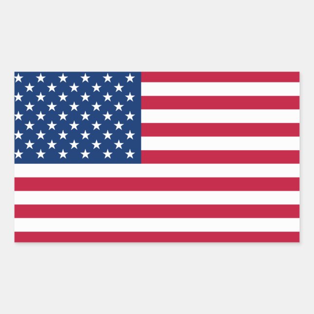 Amerikanische Flagge Rechteckiger Aufkleber (Vorderseite)