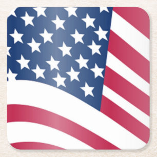 AMERIKANISCHE FLAGGE RECHTECKIGER PAPPUNTERSETZER