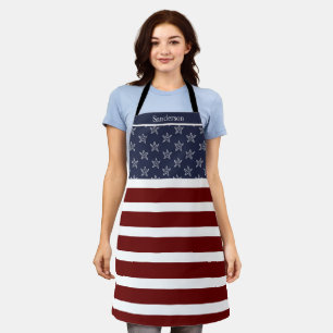 Amerikanische Flagge Red White Blue Starfish Schürze