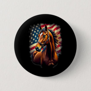 Amerikanische Flagge Reitschiff Cowboy Reiten Button