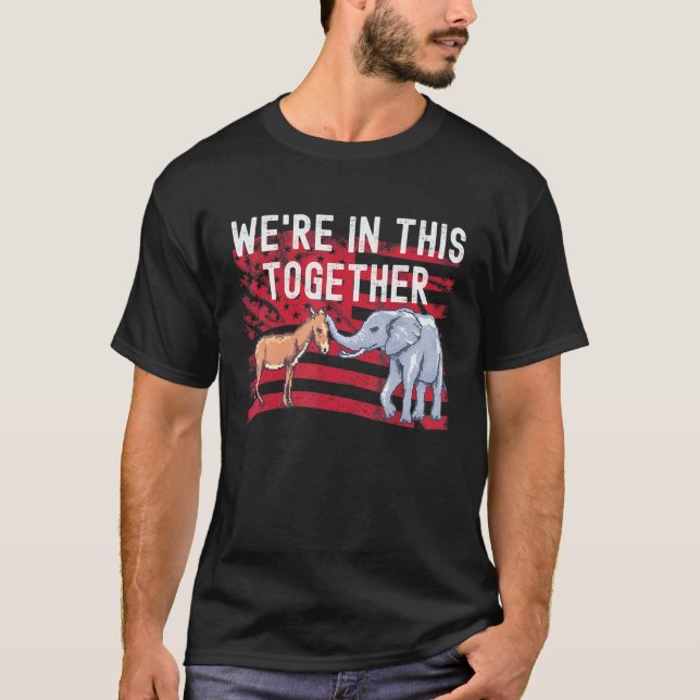 Amerikanische Flagge Republikanischer Elefantendem T-Shirt (Vorderseite)