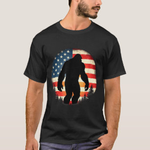 Amerikanische Flagge Retro Bigfoot Sasquatch Wande T-Shirt