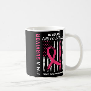 Amerikanische Flagge Rosa Bewusstsein 16 Jahre Bru Kaffeetasse