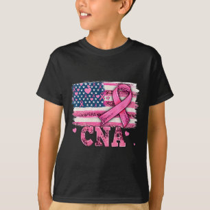 Amerikanische Flagge rosa Ribbon Brustkrebs Krieg T-Shirt