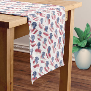 Amerikanische Flagge Rot Weiß Blau Patriotisch Mittelgroßer Tischläufer