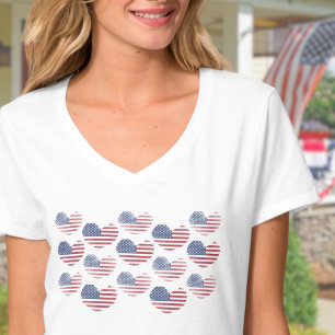 Amerikanische Flagge Rot Weiß Blau Patriotisch T-Shirt