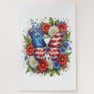 Amerikanische Flagge Rot Weiß Blau Schmetterling F