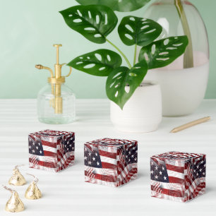 Amerikanische Flagge Rot Weiß Blau Streifen Sterne Geschenkschachtel