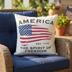 Amerikanische Flagge Rot Weiß Blau Streifen Sterne Kissen
