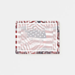 Amerikanische Flagge Rot Weiß Blau Streifen Sterne Post-it Klebezettel