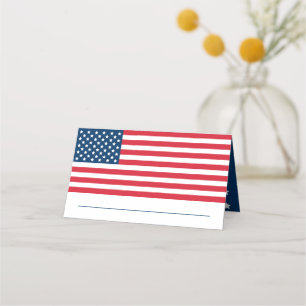 Amerikanische Flagge Rot Weiß Blau USA Hochzeit Platzkarte