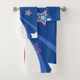 Amerikanische Flagge rot weiß und blau Badhandtuch Set