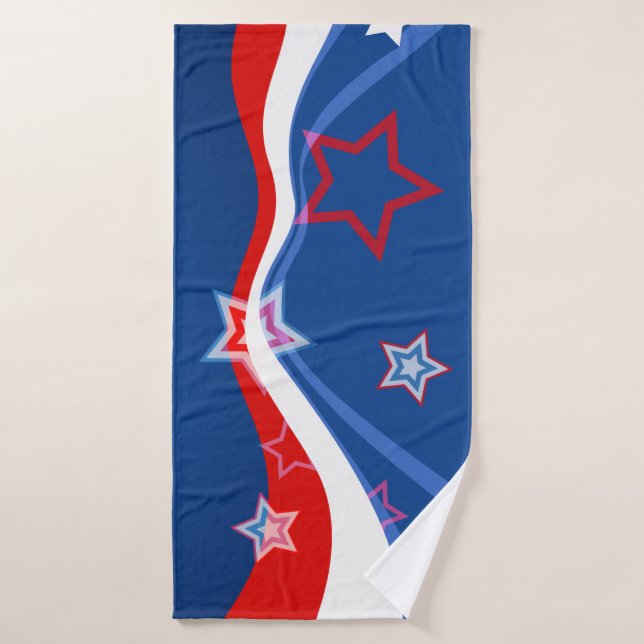 Amerikanische Flagge rot weiß und blau Badhandtuch Set (Badehandtuch)