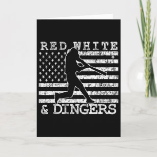 Amerikanische Flagge Rot Weiß Und Dingers Verkaufe Karte