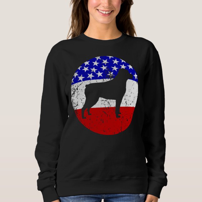 Amerikanische Flagge Rottweiler Hund Sweatshirt (Vorderseite)