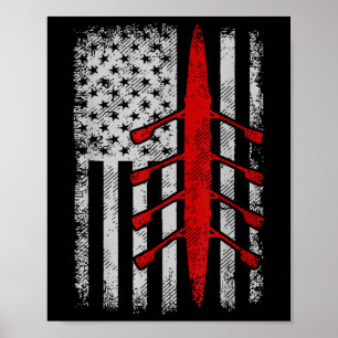 Amerikanische Flagge Rudern _1 Poster