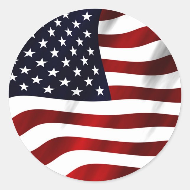 Amerikanische Flagge Runder Aufkleber (Vorderseite)