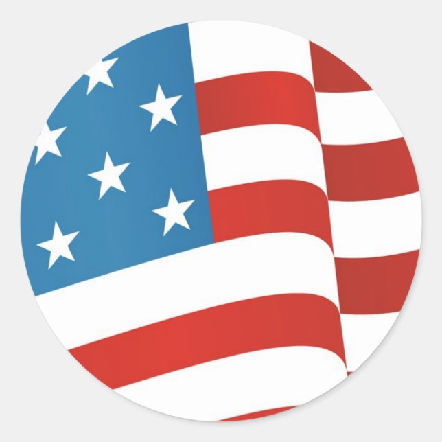 Amerikanische Flagge Runder Aufkleber (Vorderseite)