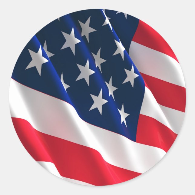amerikanische Flagge Runder Aufkleber (Vorderseite)