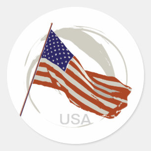 amerikanische Flagge Runder Aufkleber