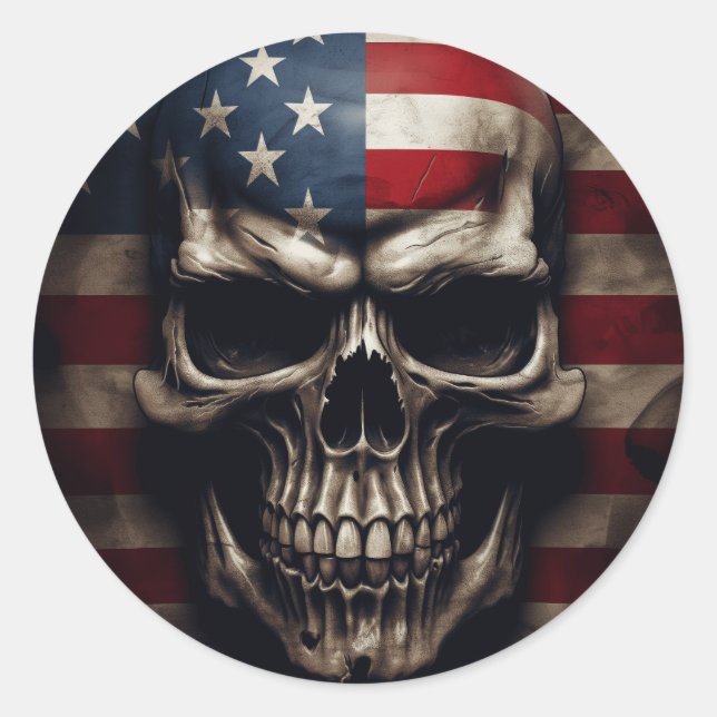 Amerikanische Flagge Runder Aufkleber (Vorderseite)