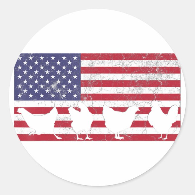 Amerikanische Flagge Runder Aufkleber (Vorderseite)