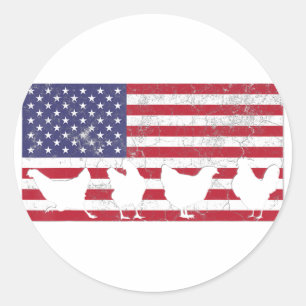 Amerikanische Flagge Runder Aufkleber
