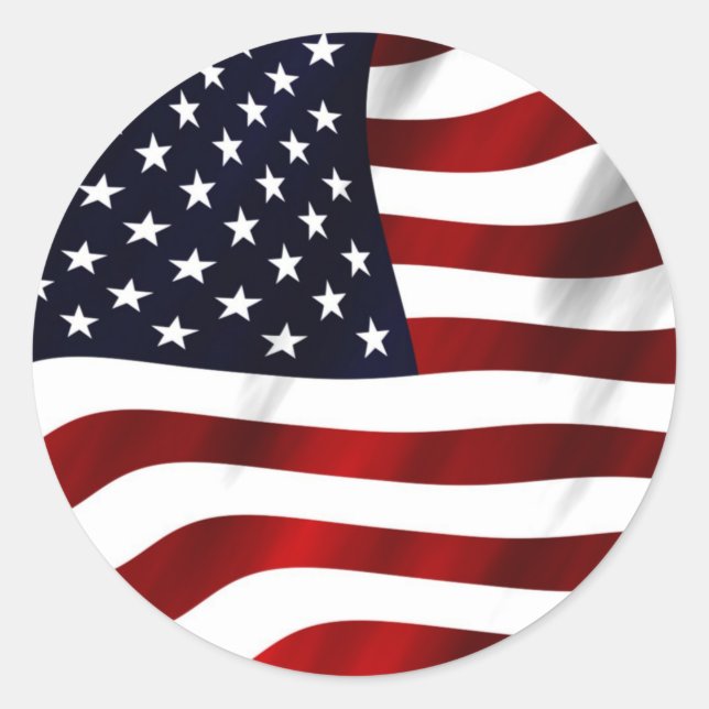 Amerikanische Flagge Runder Aufkleber (Vorderseite)