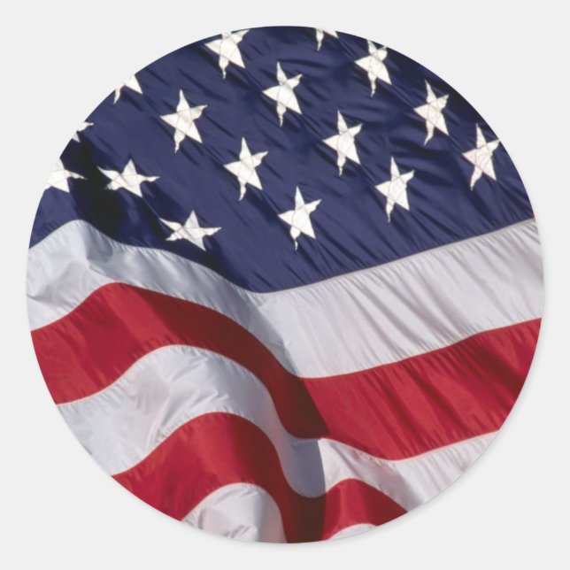 Amerikanische Flagge Runder Aufkleber (Vorderseite)