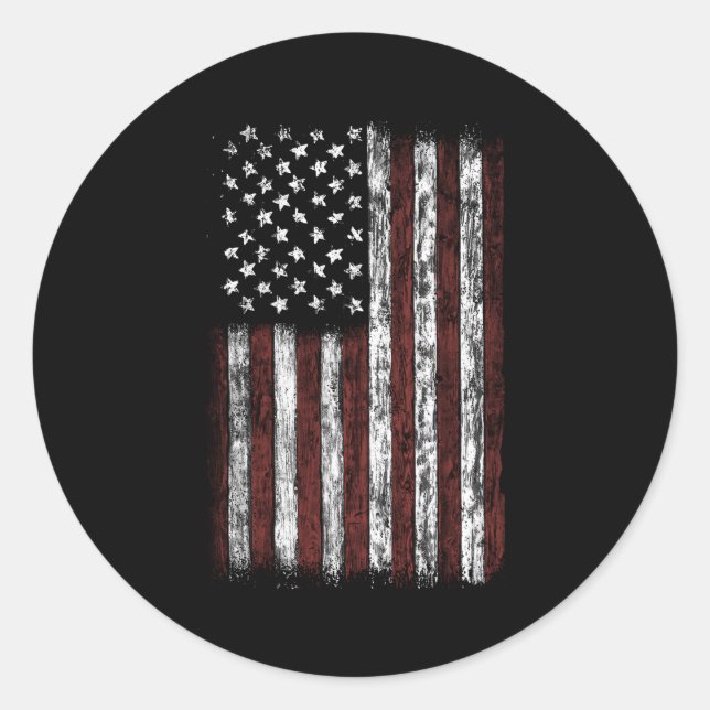 Amerikanische Flagge Runder Aufkleber (Vorderseite)