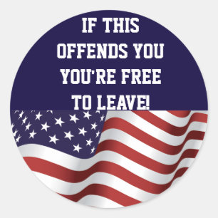 AMERIKANISCHE Flagge Runder Aufkleber