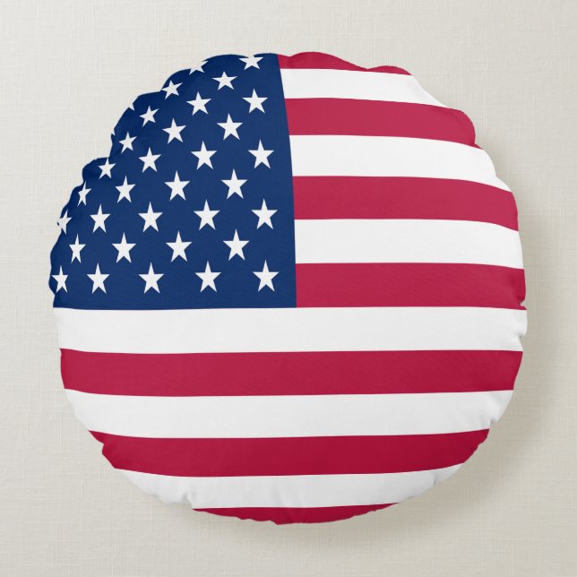 Amerikanische Flagge Rundes Kissen (Vorderseite)