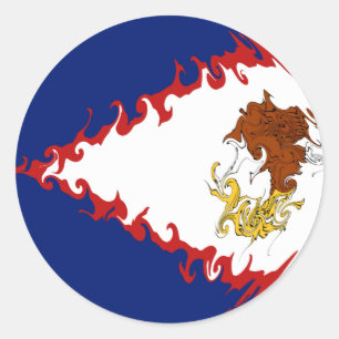 Amerikanische Flagge Samoa Gnarly Runder Aufkleber
