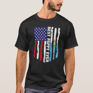 Amerikanische Flagge & San Marino Flag Bestes Papp T-Shirt