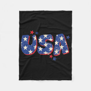 Amerikanische Flagge Sasquatch mit Alien UFO Bigfo Fleecedecke