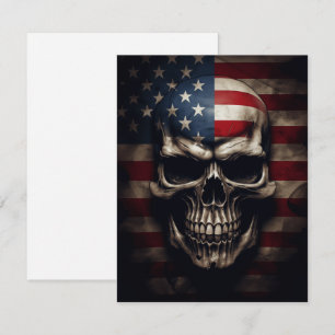 Amerikanische Flagge Schädel Notizkarte