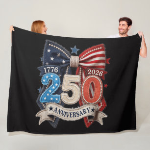 Amerikanische Flagge Schleife 250. Jubiläum Patrio Fleecedecke