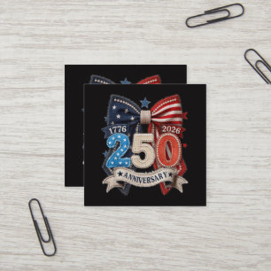 Amerikanische Flagge Schleife 250. Jubiläum Patrio Quadratische Visitenkarte