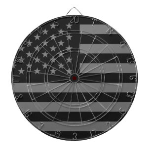 Amerikanische Flagge Schwarz Grau Dartscheibe