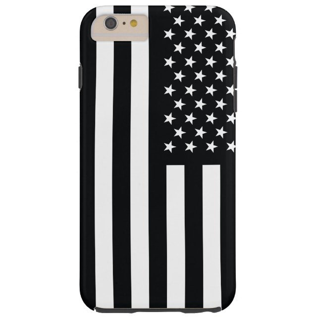 Amerikanische Flagge Schwarz-weiß Case-Mate iPhone Hülle (Rückseite)