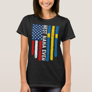 Amerikanische Flagge - Schweden - beste Nana-Ever- T-Shirt