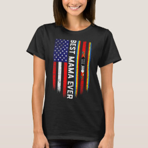 Amerikanische Flagge & Schweizer Flagge Beste Mama T-Shirt