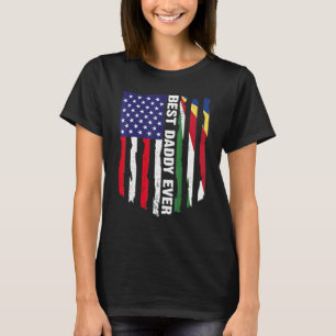 Amerikanische Flagge & Seychellen Flag Bester Dadd T-Shirt