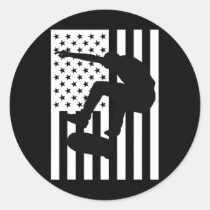 Amerikanische Flagge Skateboarding USA-Flagge Skat Runder Aufkleber