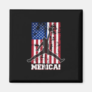 Amerikanische Flagge Sketll USA-Flagge 4. Juli Män Magnet